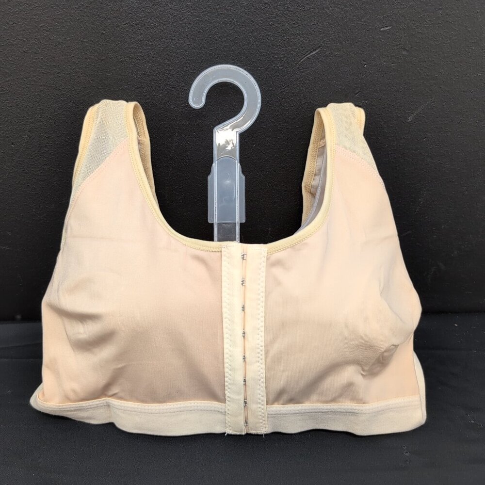 Women's Post Surgery Compression Front Closure Wireless Sports Bra 4XL Nude